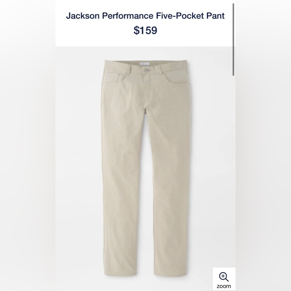 NWT Peter Millar Jackson Performance Pants 38x32 Khaki